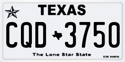 TX license plate CQD3750