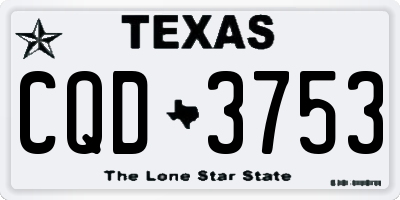 TX license plate CQD3753