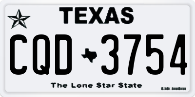 TX license plate CQD3754