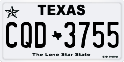 TX license plate CQD3755