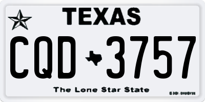 TX license plate CQD3757