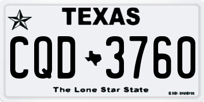 TX license plate CQD3760