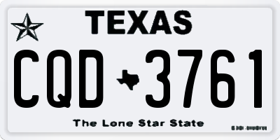 TX license plate CQD3761