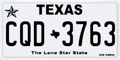 TX license plate CQD3763