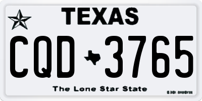 TX license plate CQD3765