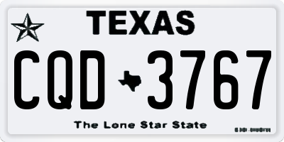 TX license plate CQD3767