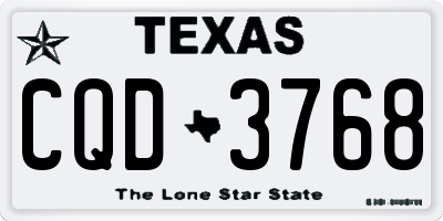 TX license plate CQD3768