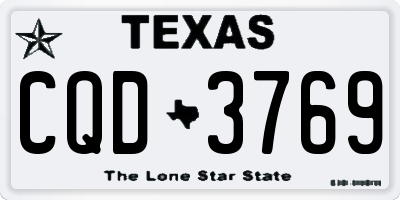 TX license plate CQD3769