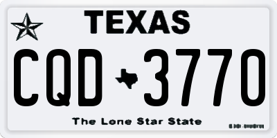 TX license plate CQD3770