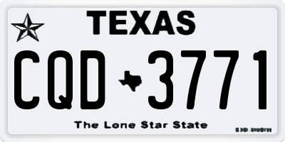 TX license plate CQD3771