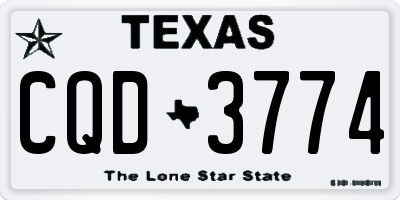 TX license plate CQD3774