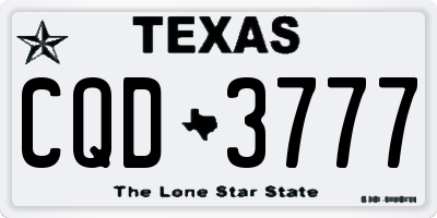 TX license plate CQD3777