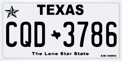 TX license plate CQD3786