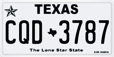TX license plate CQD3787