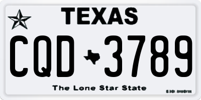 TX license plate CQD3789