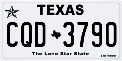 TX license plate CQD3790