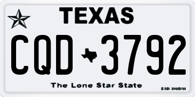 TX license plate CQD3792