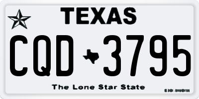 TX license plate CQD3795