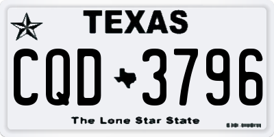 TX license plate CQD3796