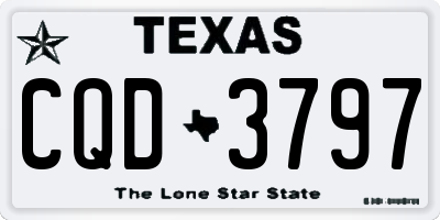 TX license plate CQD3797