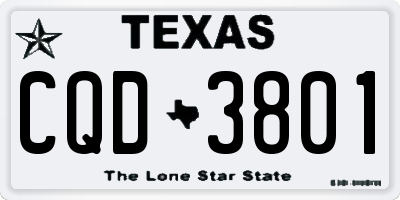 TX license plate CQD3801