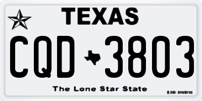 TX license plate CQD3803