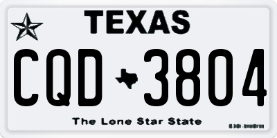 TX license plate CQD3804