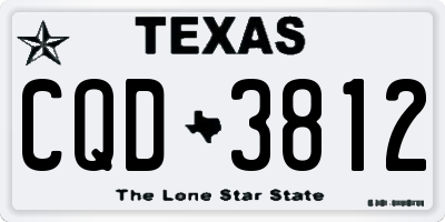 TX license plate CQD3812
