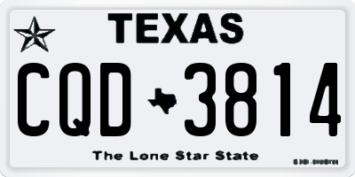TX license plate CQD3814