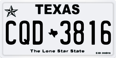 TX license plate CQD3816