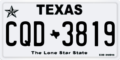 TX license plate CQD3819