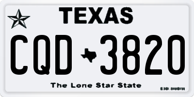 TX license plate CQD3820