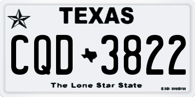 TX license plate CQD3822