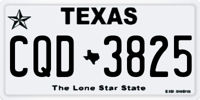 TX license plate CQD3825