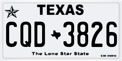 TX license plate CQD3826