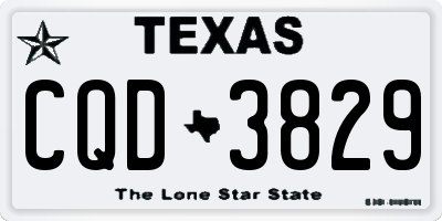 TX license plate CQD3829