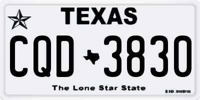TX license plate CQD3830