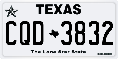TX license plate CQD3832