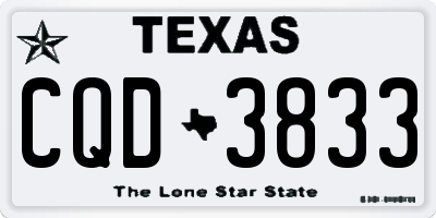 TX license plate CQD3833