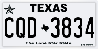 TX license plate CQD3834