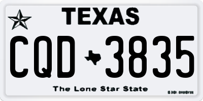 TX license plate CQD3835