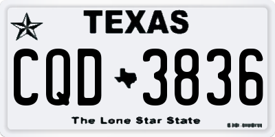 TX license plate CQD3836