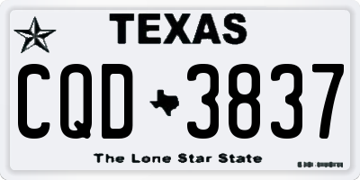 TX license plate CQD3837