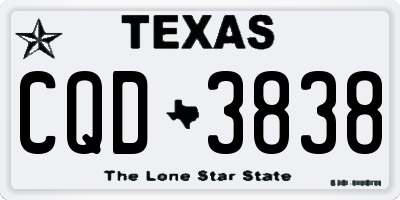 TX license plate CQD3838