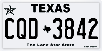 TX license plate CQD3842