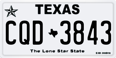 TX license plate CQD3843