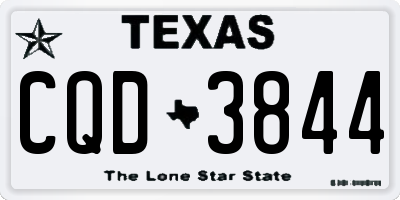 TX license plate CQD3844