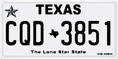 TX license plate CQD3851