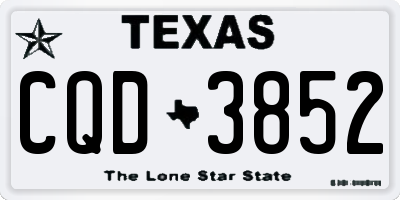 TX license plate CQD3852