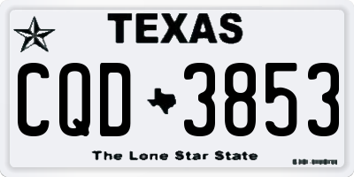 TX license plate CQD3853